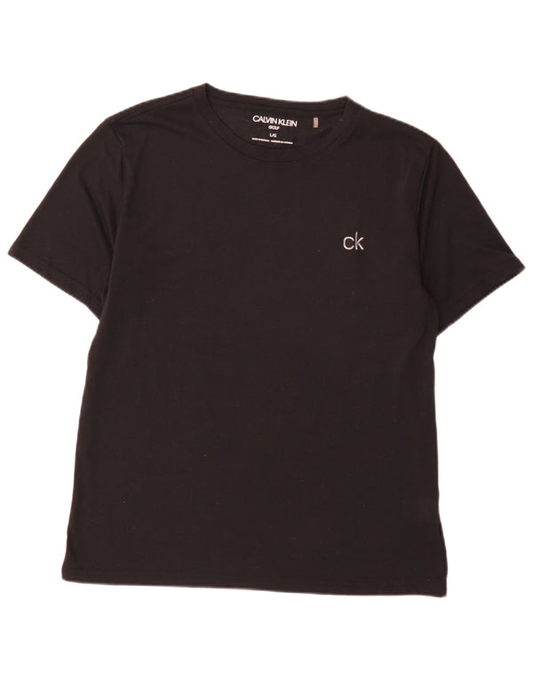 Calvin Klein Herren Golf T-Shirt Top Large Schwarz Polyester