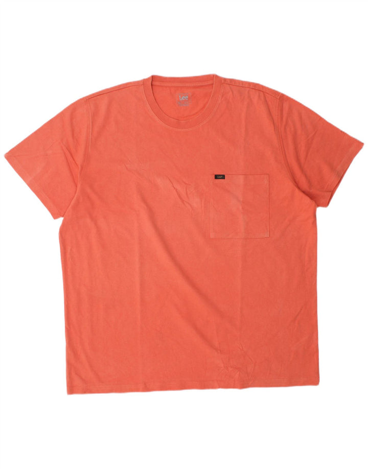 Lee Herren T-Shirt mit normaler Passform, 2XL, Orange, Baumwolle
