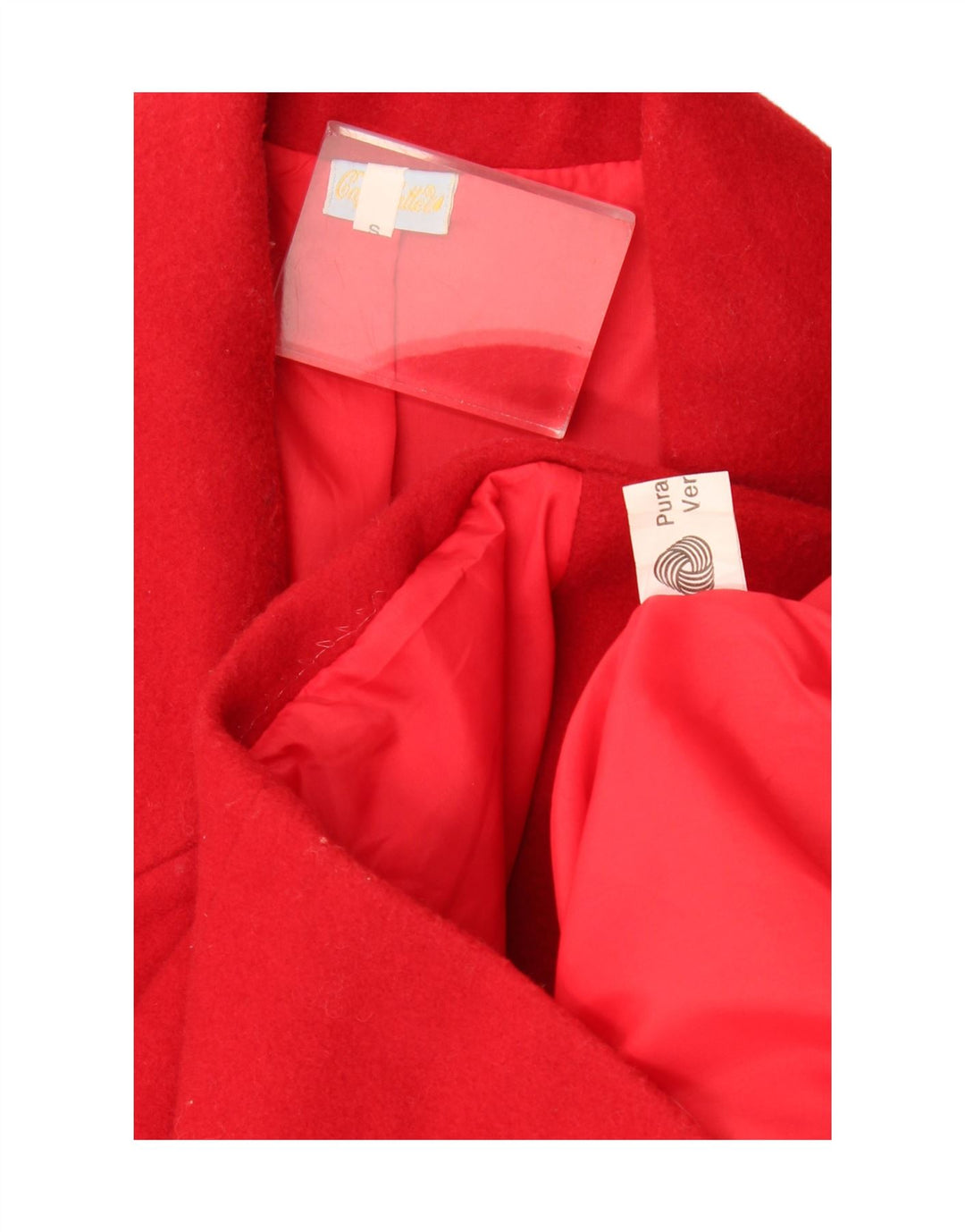 Vintage Damen Übergroßer Mantel UK 10 Kleine rote Wolle