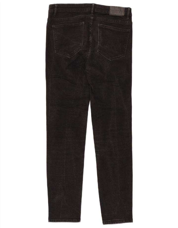 ZARA Damen Slim Jeans EU 40 Medium W30 L28 Schwarz