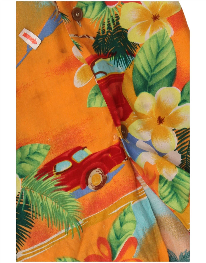 PETER ELLIOT Herren-Kurzarmhemd, groß, mehrfarbig, Blumenmuster, hawaiianisch