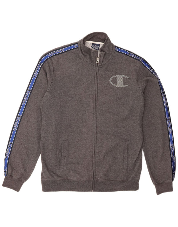 Champion Jungen-Trainingsanzugoberteil mit Grafik, 15–16 Jahre, 2XL, graue Baumwolle