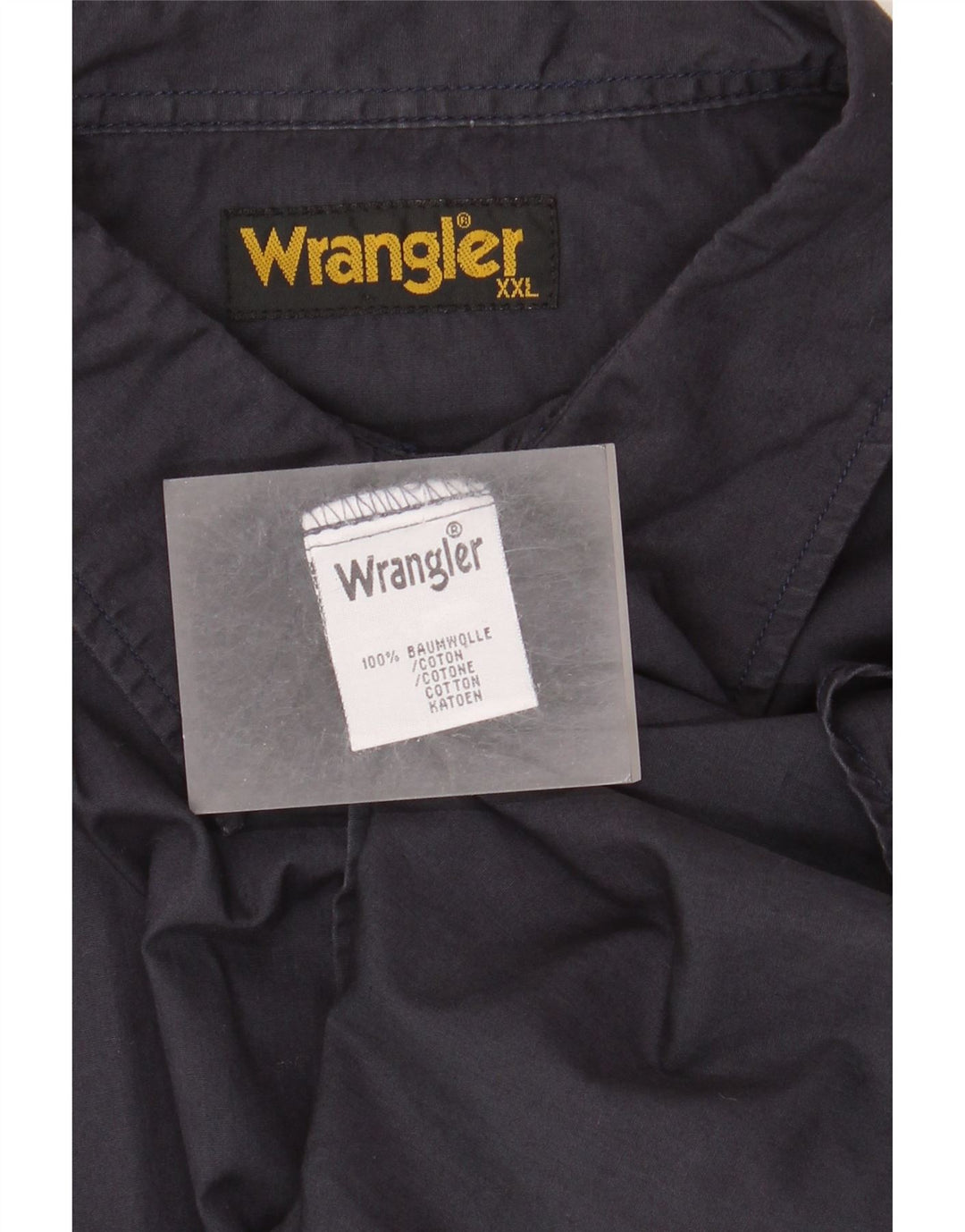 Wrangler Herren Kurzarmhemd 2XL Marineblau Baumwolle