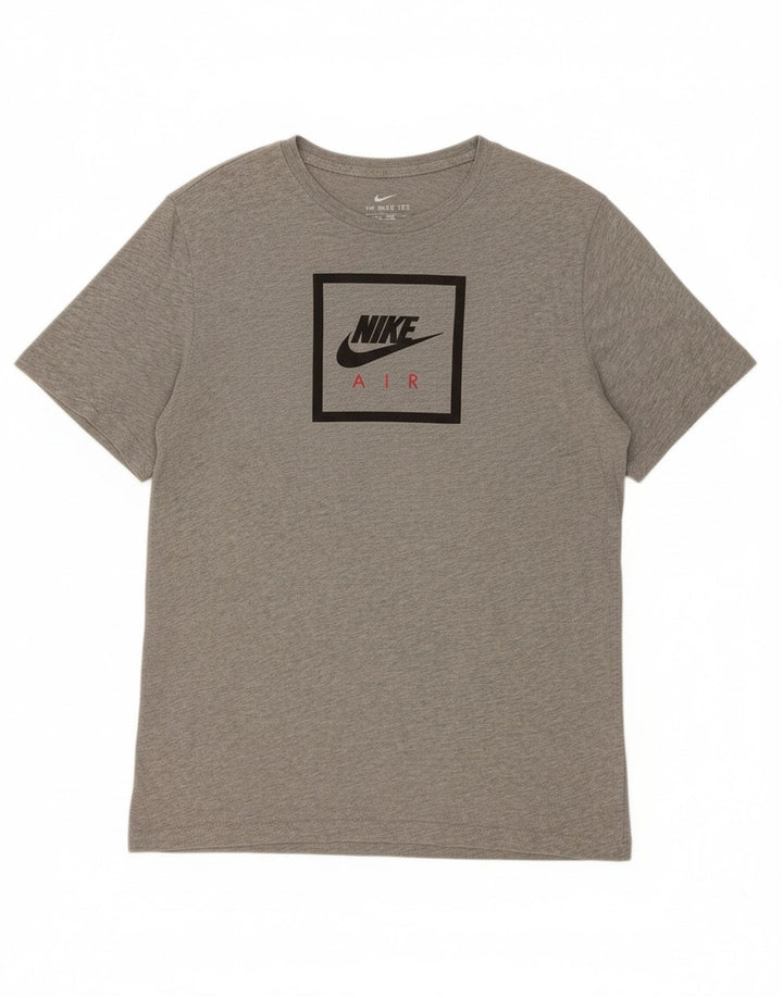 NIKE Mens Graphic T-Shirt Top Medium Grey Cotton