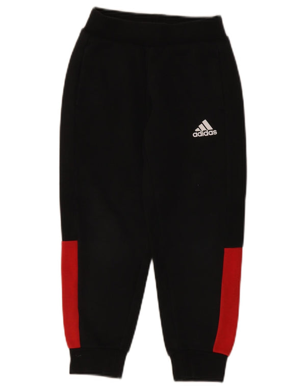 Adidas Jungen-Trainingshose, Jogginghose, 5–6 Jahre, schwarze Farbblock-Baumwolle