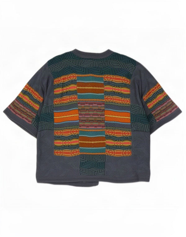 Peruvian Connection Damen-Strickjacke mit kurzen Ärmeln, Gr. 6, XS, Grau