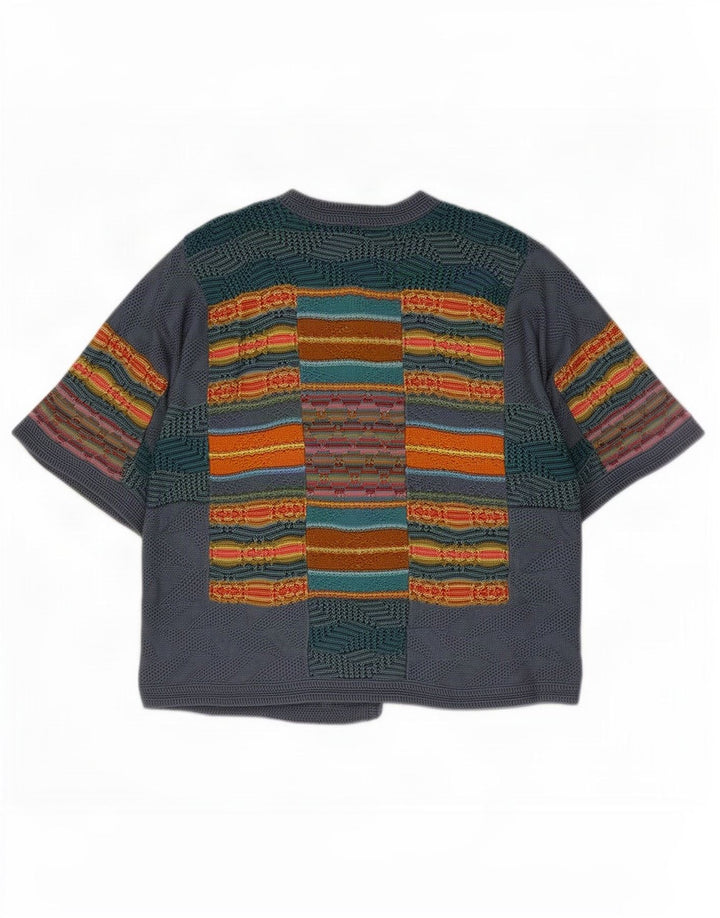 Peruvian Connection Damen-Strickjacke mit kurzen Ärmeln, Gr. 6, XS, Grau