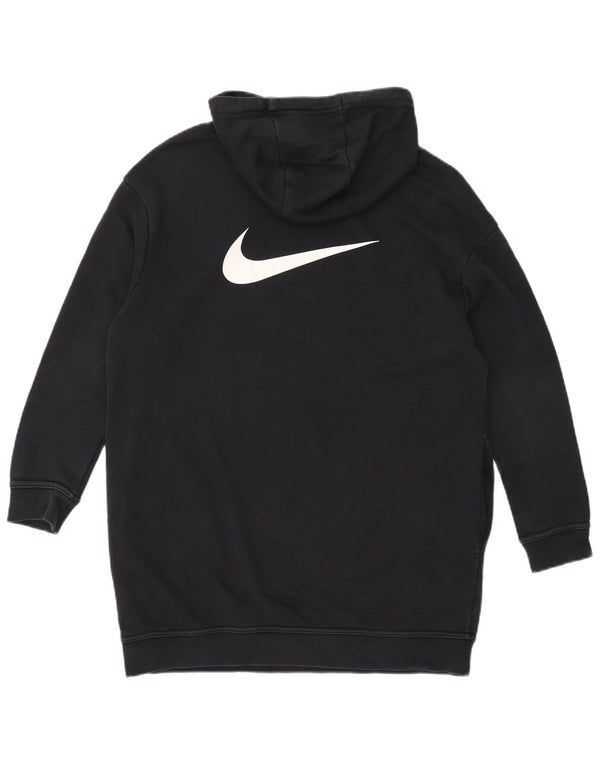 Nike Womens Graphic Oversized Hoodie Dress UK 6 XS Schwarze Baumwolle