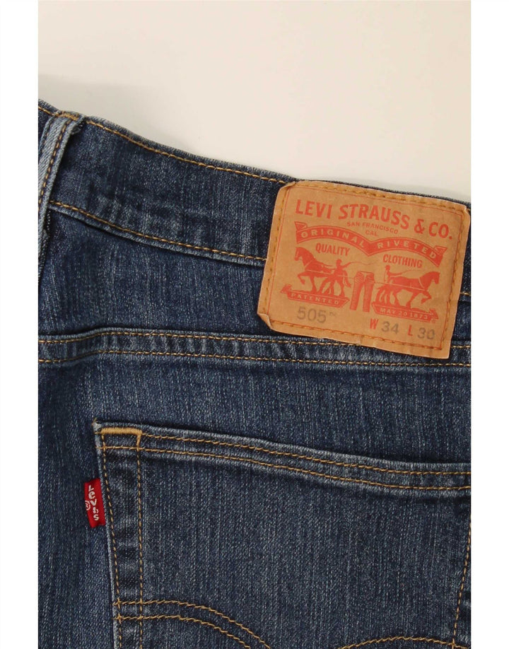 Levi's Herren 505 Straight Jeans W34 L30 Blaue Baumwolle