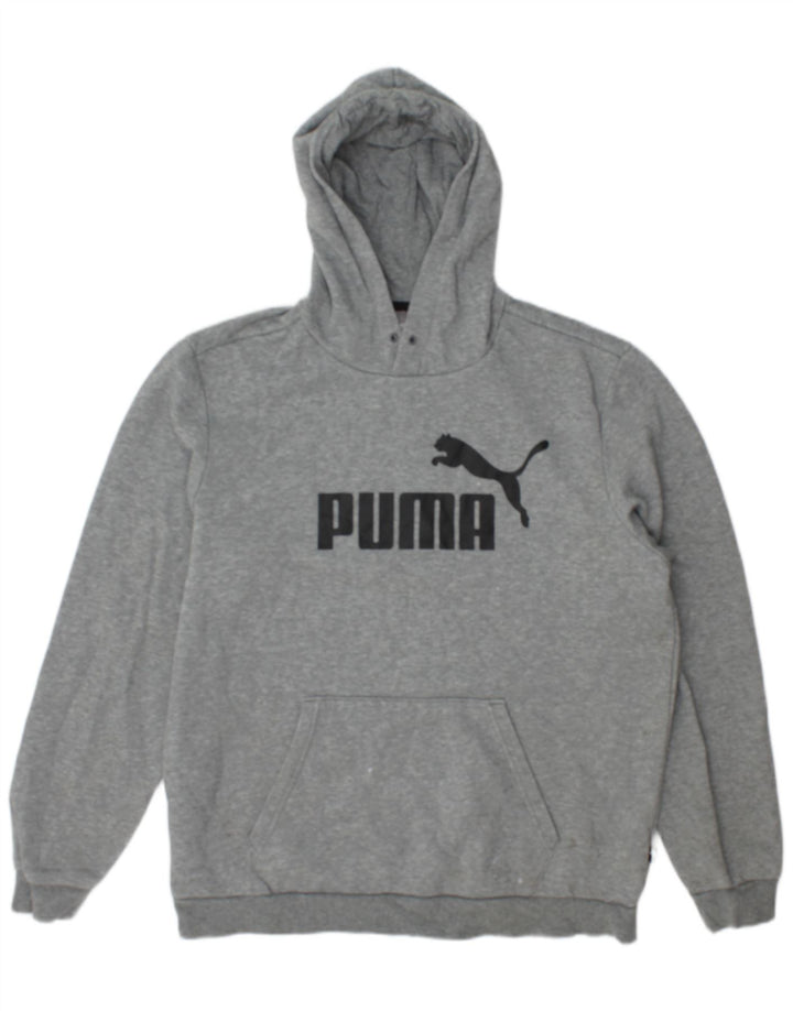 Puma Herren Graphic Hoodie Pullover Große graue Baumwolle