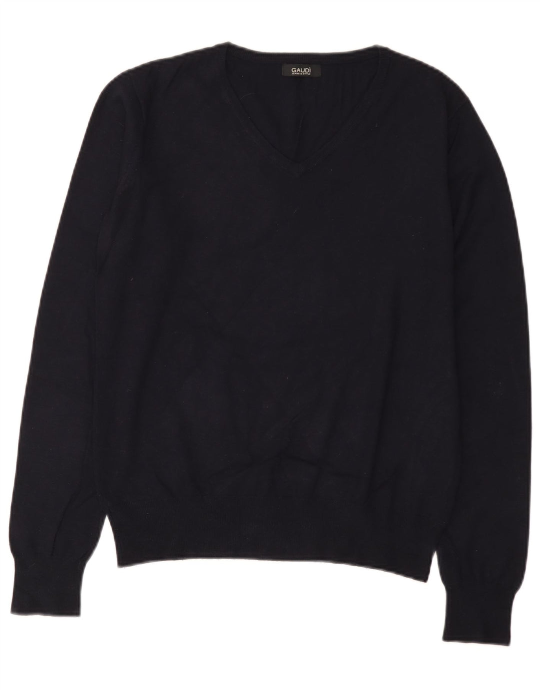 Gaudi Damen-Pullover mit V-Ausschnitt, UK 14, mittlere marineblaue Viskose