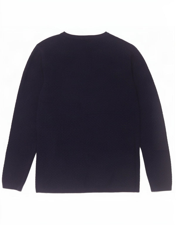 Jack & Jones Mens Crew Neck Jumper Sweater Large Navy Blue Cotton