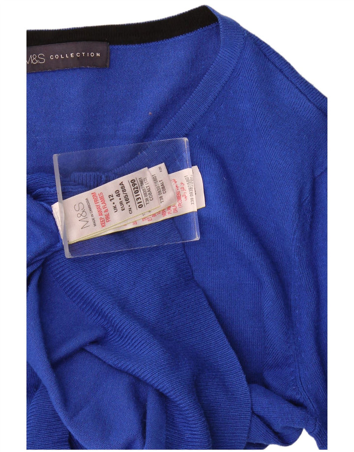 Marks & Spencer Damen-Cardigan-Pullover UK 12 Mittelblaue Viskose