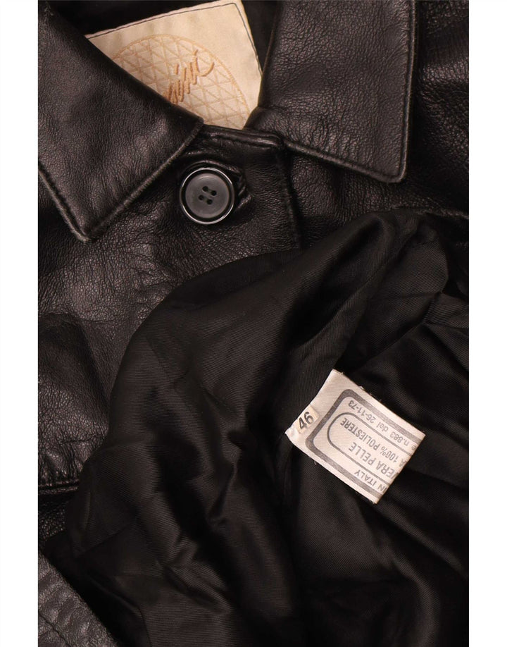Vintage Damen Lederjacke IT 46 Large Schwarz