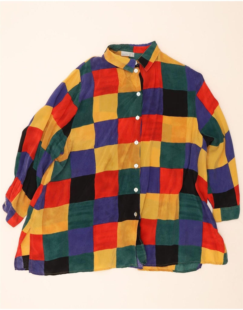 ULLA POPKEN Womens Shirt Dress UK 24/26 4XL Multicoloured Check Cupro Vintage Ulla Popken and Second-Hand Ulla Popken from Messina Hembry 