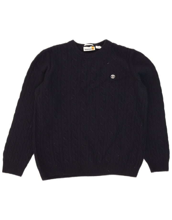 Timberland Herren-Pullover mit Rundhalsausschnitt, mittlere marineblaue Wolle