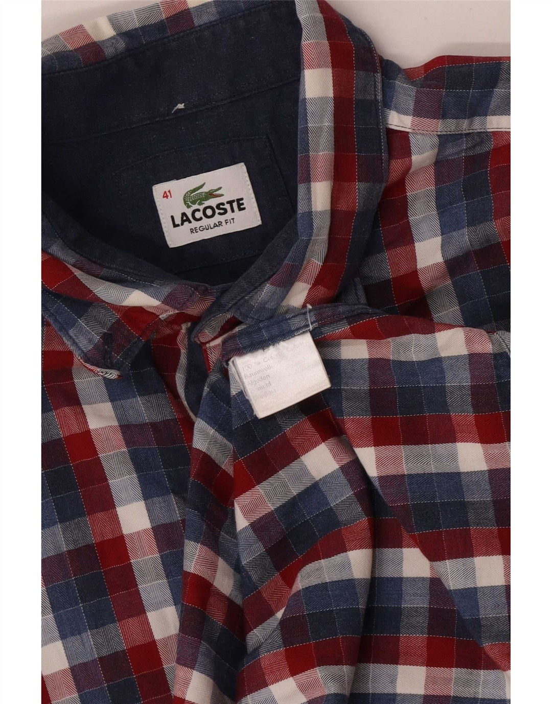 Lacoste Herrenhemd, Größe 41, mittelgroß, mehrfarbig, kariert, Baumwolle