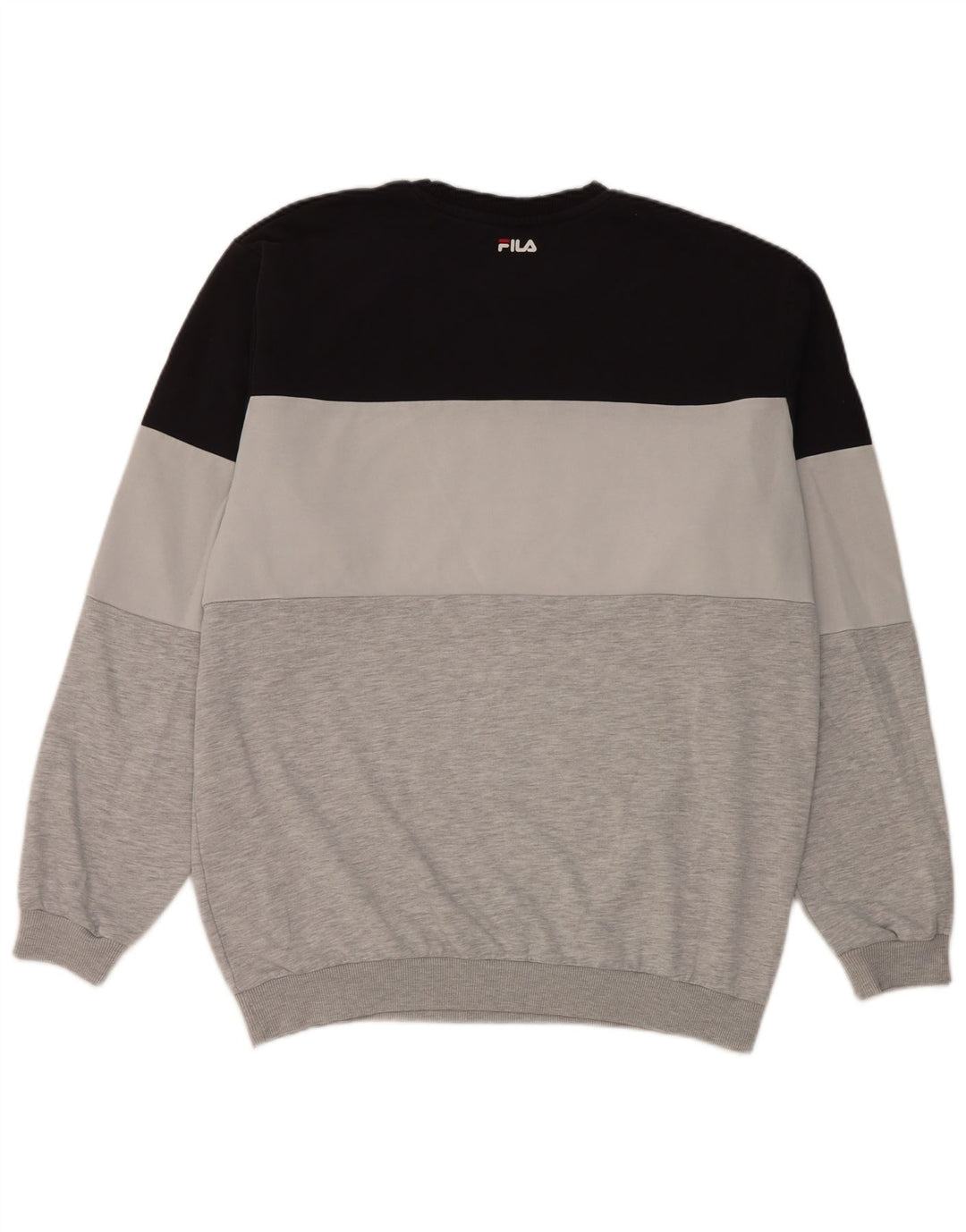 Fila Herren-Sweatshirt mit Grafik, groß, mehrfarbig, Colourblock-Baumwolle