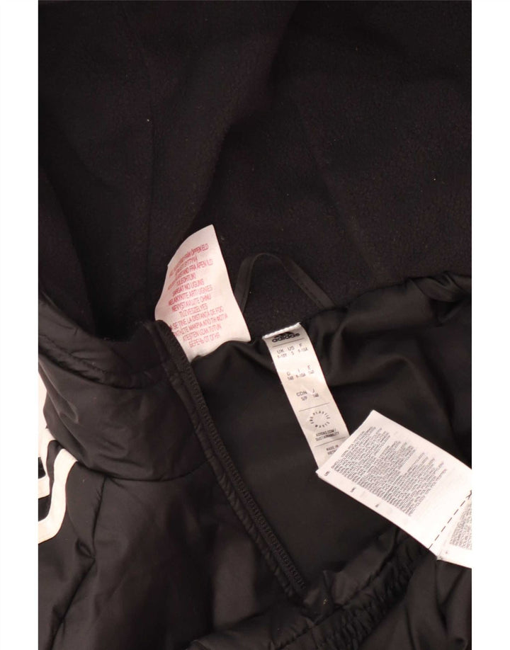 Adidas Jungen gepolsterte Jacke mit grafischer Kapuze, 9–10 Jahre, schwarzes Polyester