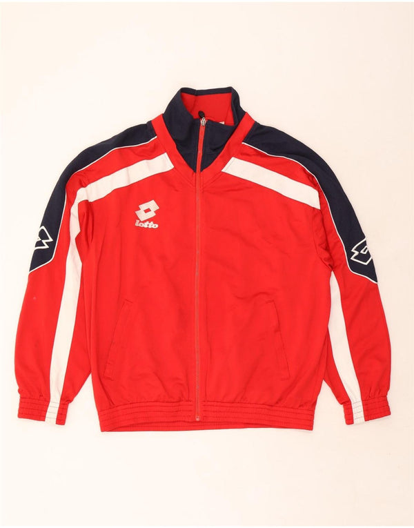 Lotto Herren-Trainingsanzugoberteil mit Grafik, UK 42/44, XL, Rot, Farbblock