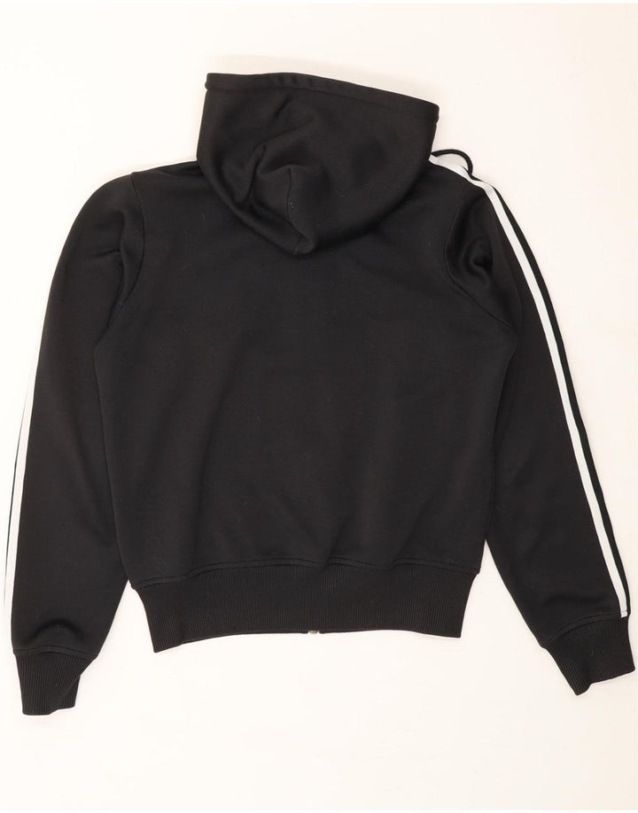 ADIDAS Womens Graphic Zip Hoodie Sweater UK 14 Large Black Polyester Vintage Adidas and Second-Hand Adidas from Messina Hembry 