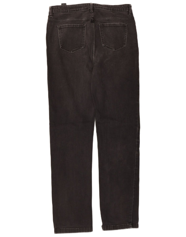 Marks & Spencer Damen Straight Jeans UK 14 Large W32 L31 Schwarze Baumwolle