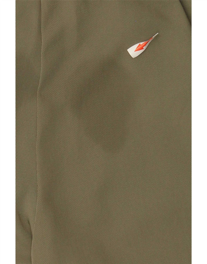 Zara Damen Tapered Cropped-Hose, Größe L, W32, L24, Khaki, Polyester