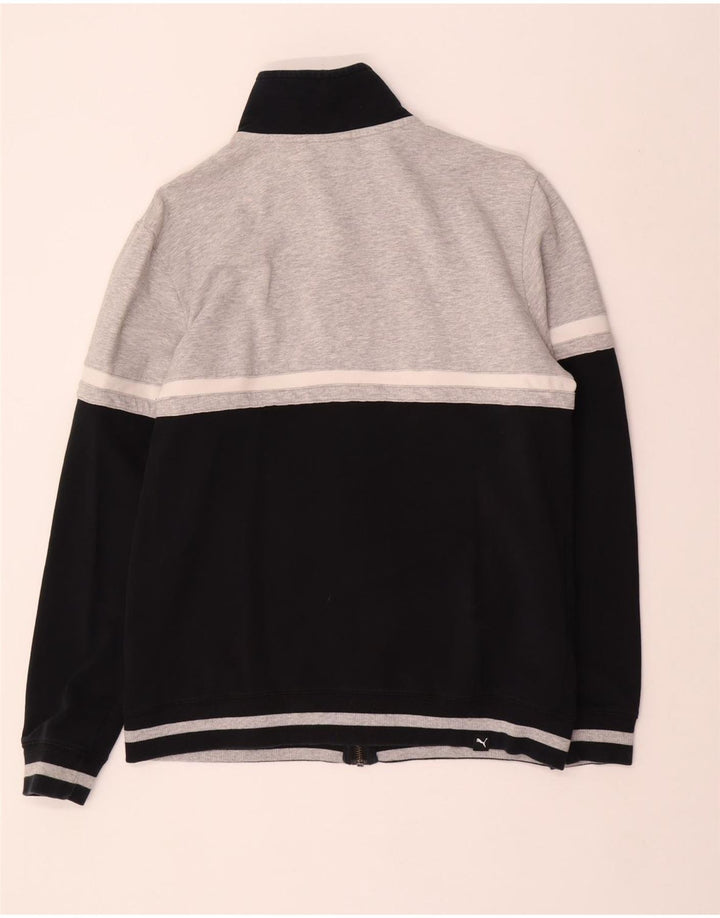 PUMA Herren-Trainingsanzug, Oberteil, Jacke, Größe S, Grau, Colourblock-Baumwolle