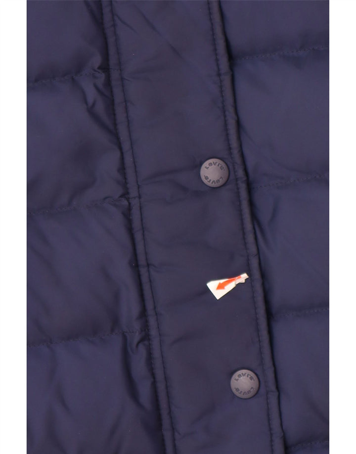 LEVI'S Damen-Übergröße mit Kapuze, gepolsterte Jacke, Größe S, Marineblau