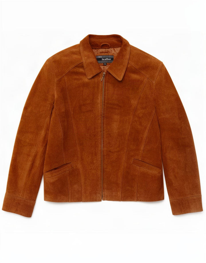 WS Damen Wildlederjacke UK 16 Großes braunes Leder