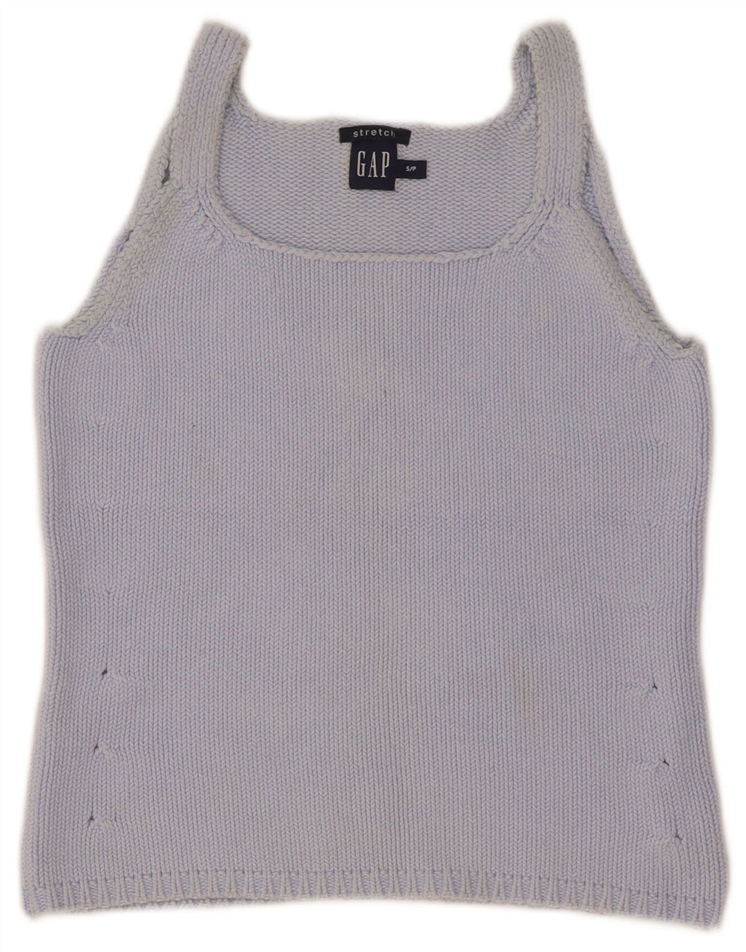 Gap Damen Crop Knit Cami Top UK 8 Small Blaue Baumwolle