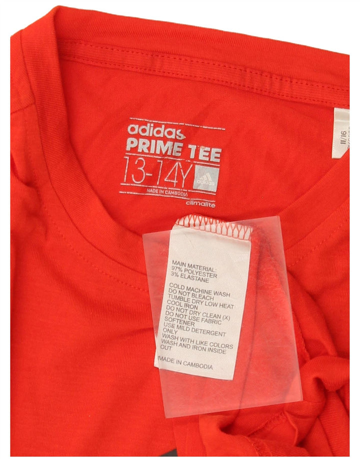 Adidas Jungen Climalite Graphic T-Shirt Top 13–14 Jahre, rotes Polyester