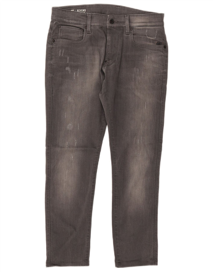 G-Star Herren Revend Slim Jeans W32 L27 Graue Baumwolle