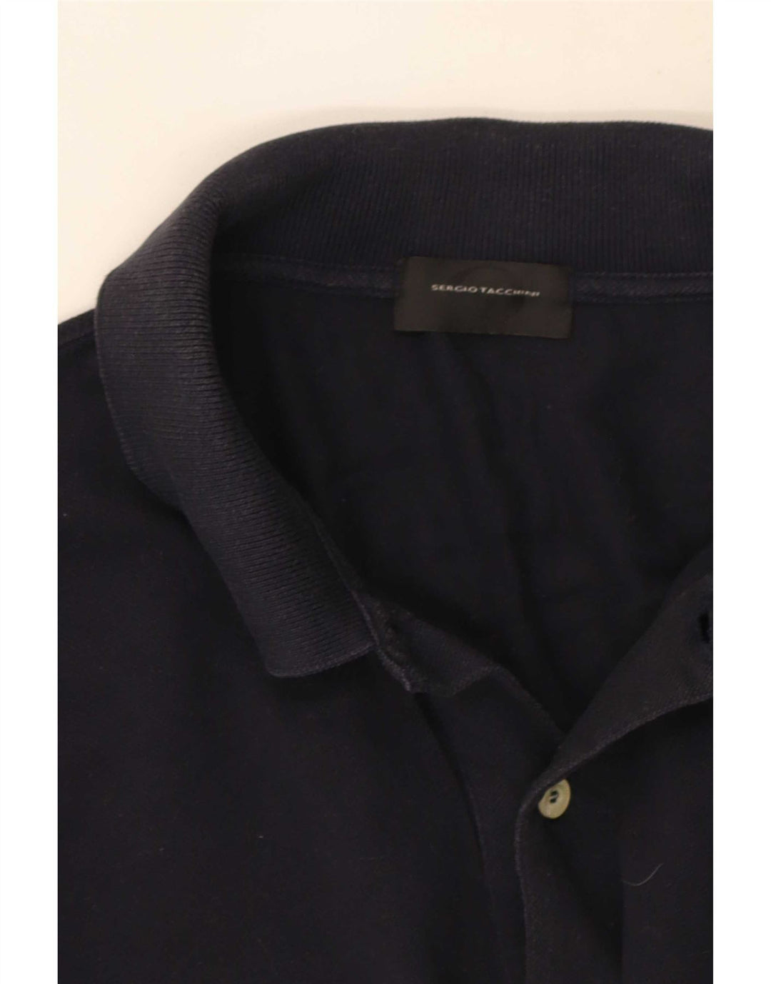 Sergio Tacchini Herren-Langarm-Poloshirt, Größe L, Marineblau
