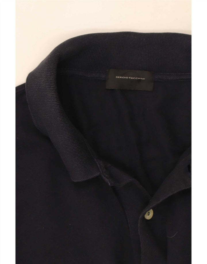 Sergio Tacchini Herren-Langarm-Poloshirt, Größe L, Marineblau