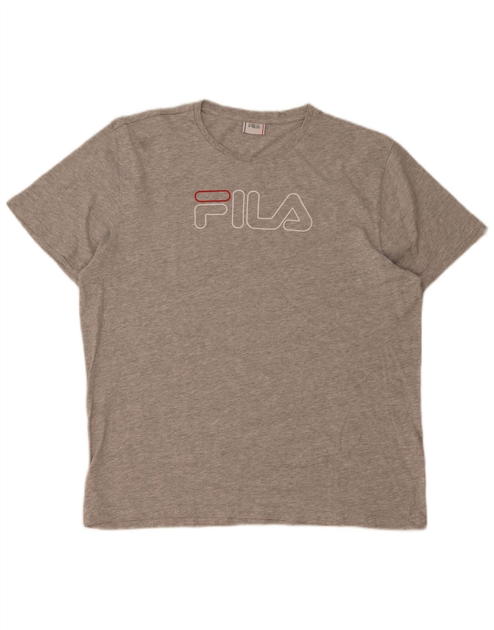 Fila Herren Grafik-T-Shirt-Oberteil, groß, grau gefleckt