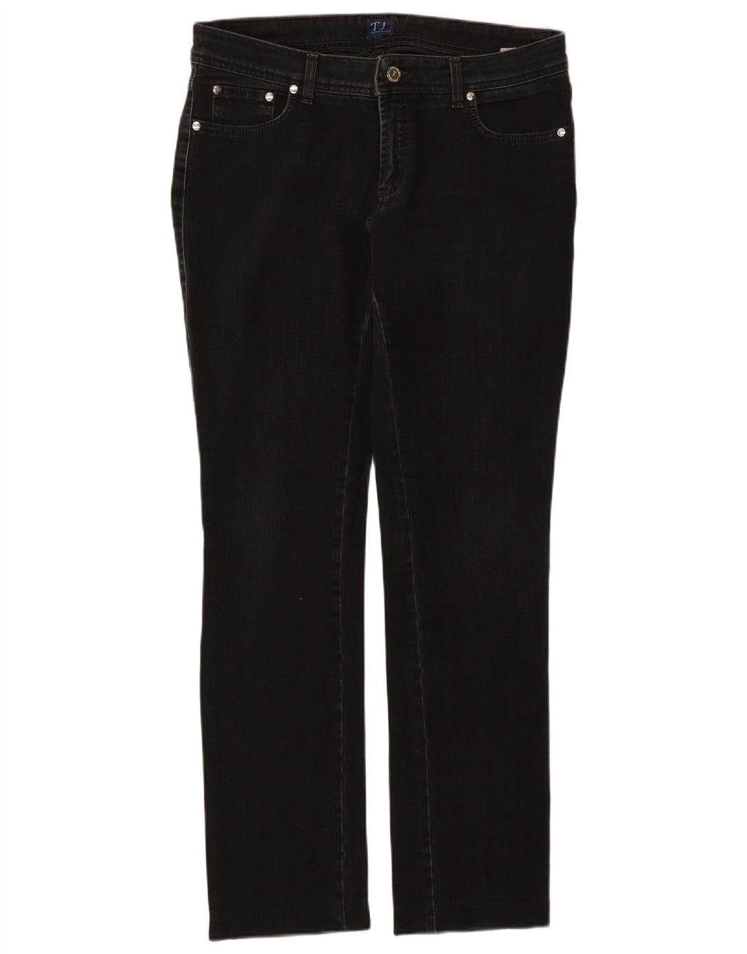 TRUSSARDI Damen Straight Jeans W30 L32 Schwarze Baumwolle
