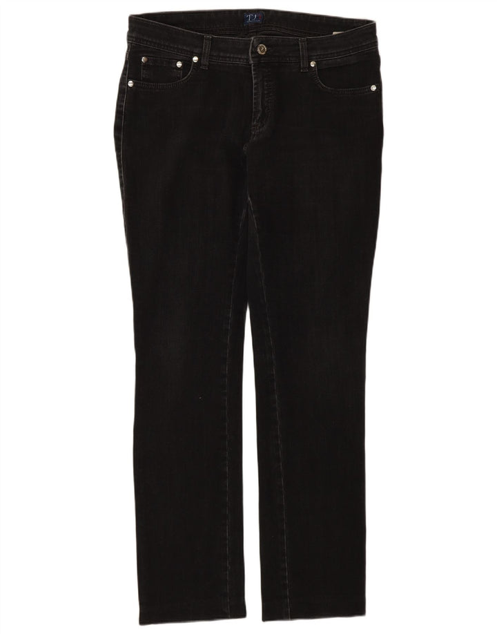 TRUSSARDI Damen Straight Jeans W30 L32 Schwarze Baumwolle