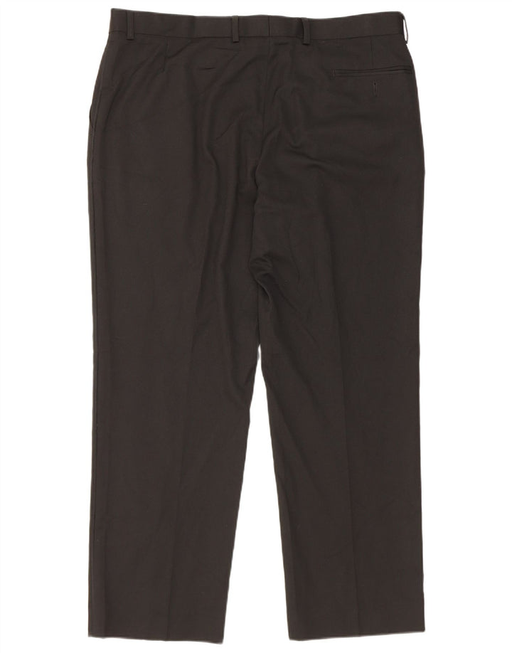 Gerade Herren-Anzughose von Marks & Spencer, W38, L29, schwarzes Polyester