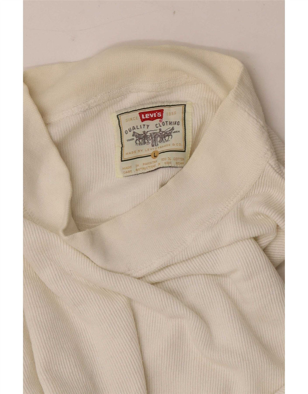 Levi's Herren-Top, langärmelig, Größe L, Weiß