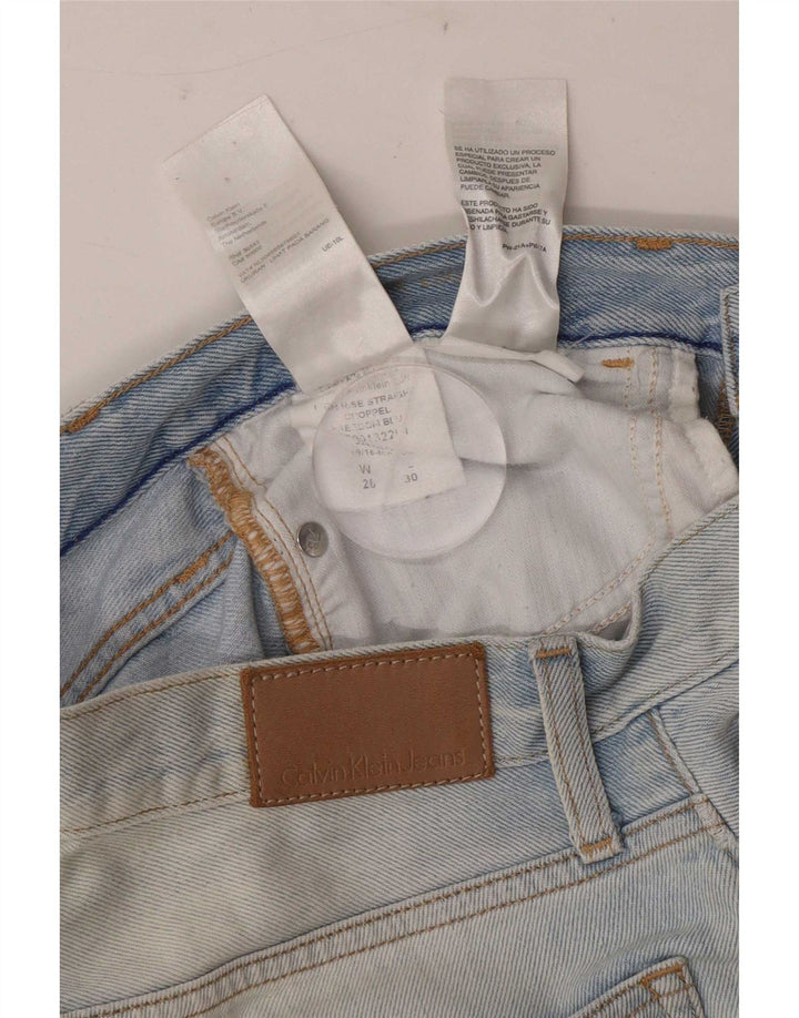Calvin Klein Damen Straight Jeans W28 L25 Blaue Baumwolle