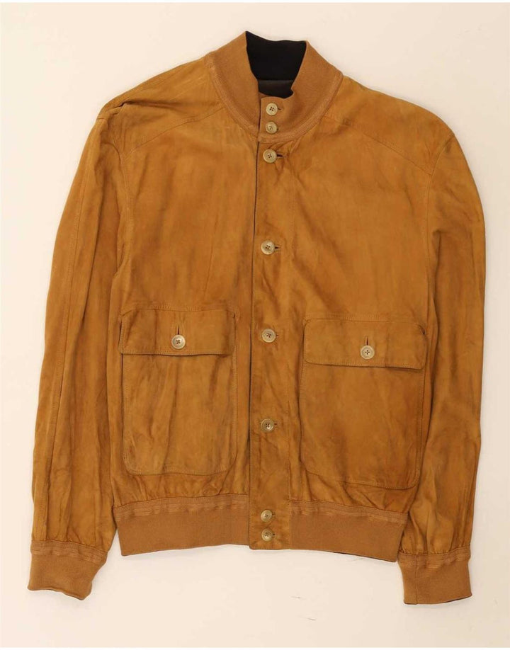 Vintage Herren Wende-Wildlederjacke UK 38 Mittelbrauner Farbblock