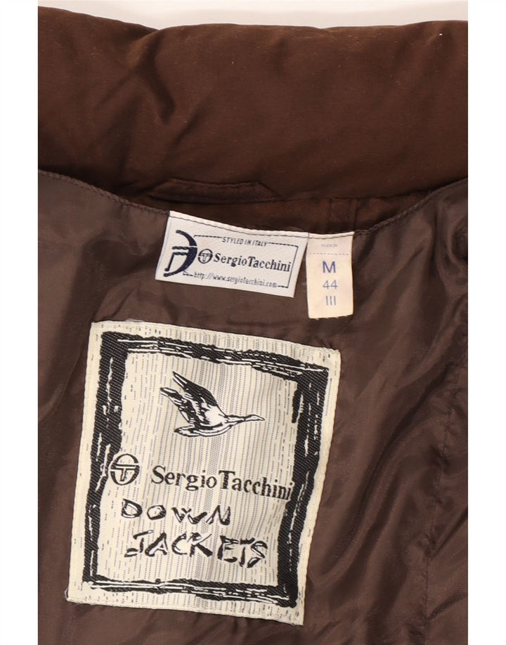 Sergio Tacchini Damen Loose Fit Wattierte Jacke UK 14 Mittelbraunes Polyamid