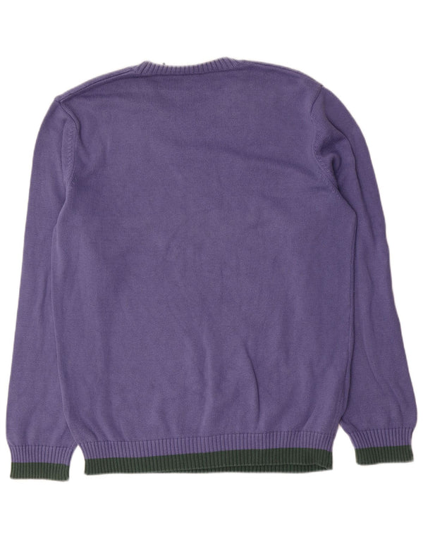U.S. Polo Assn. Herren-Pullover mit Rundhalsausschnitt, XL, lila, Colourblock-Baumwolle