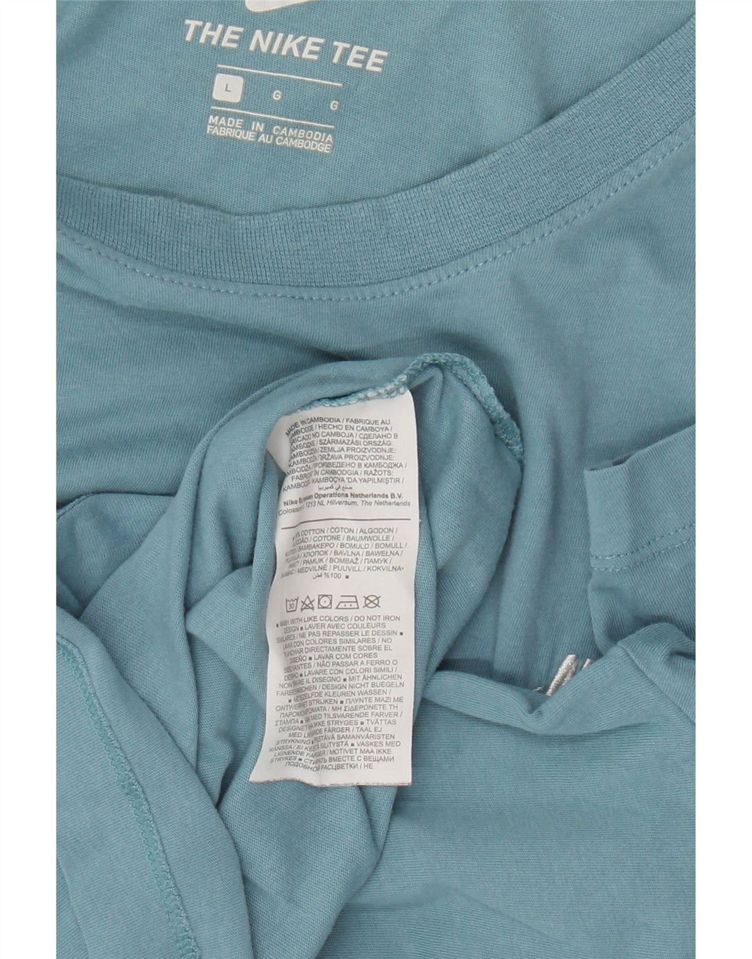 Nike Herren T-Shirt Top Large Blau Baumwolle