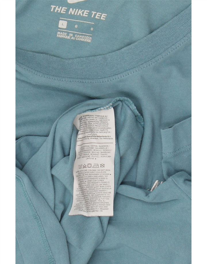 Nike Herren T-Shirt Top Large Blau Baumwolle