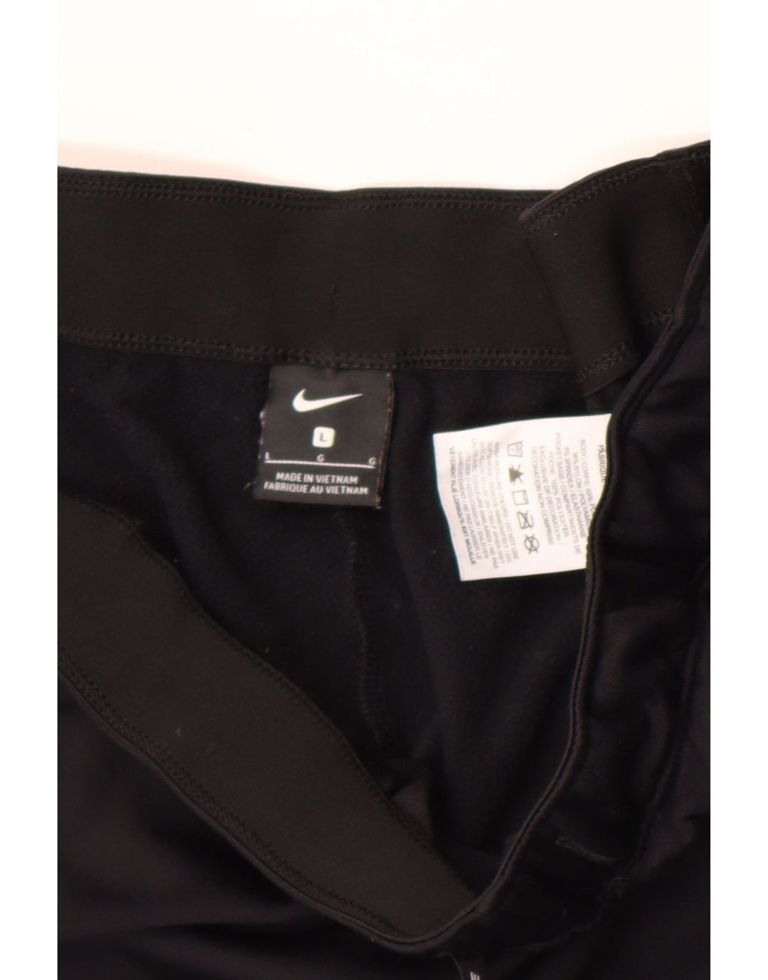 Nike Damen Dri Fit Trainingshose, Größe L, aus schwarzem Nylon