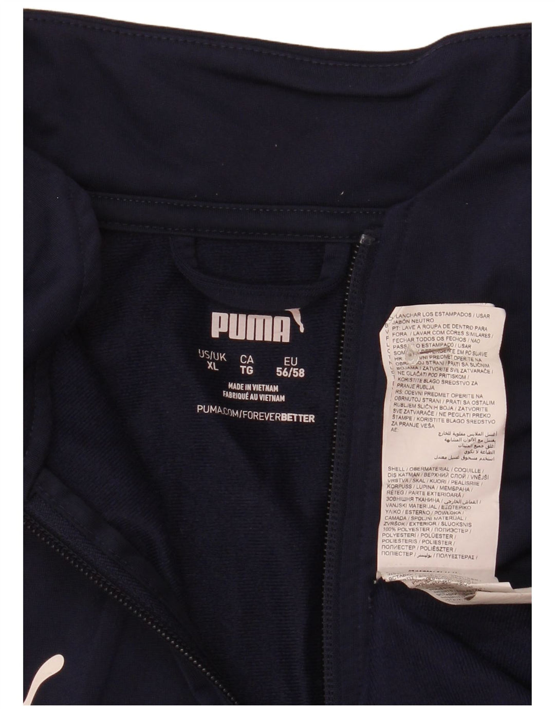 Puma Herren-Pullover-Trainingsanzug mit Reißverschluss, XL, Marineblau, Polyester