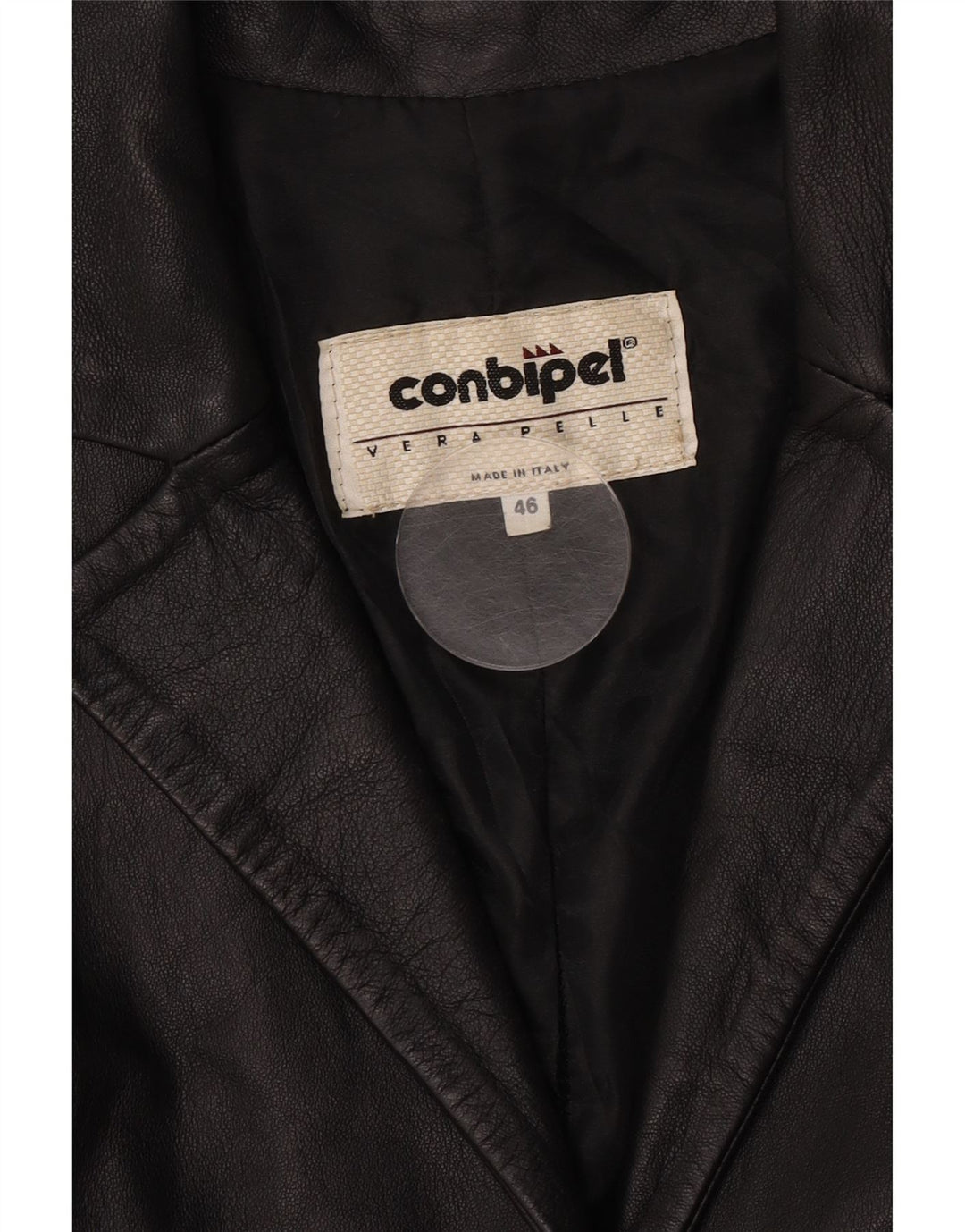 Conbipel Damen Lederjacke IT 46 Großes schwarzes Leder