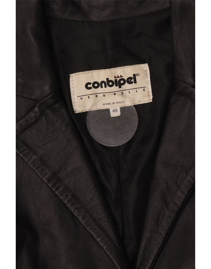 Conbipel Damen Lederjacke IT 46 Großes schwarzes Leder
